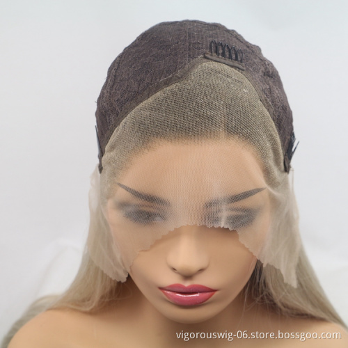 Bob blonde straight ombre wholesale high quality heat resistant cheap synthetic short wig with lace front